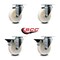 Service Caster 4'' Nylon Wheel Swivel Top Plate Caster Set with 2 Posi Brakes, 4PK SCC-20S414-NYS-2-PLB-2 - alternate 3